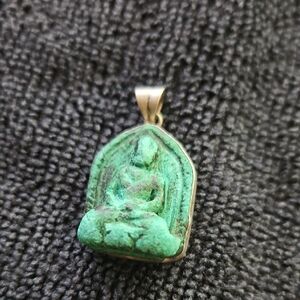 Green Buddha Pendant Necklace